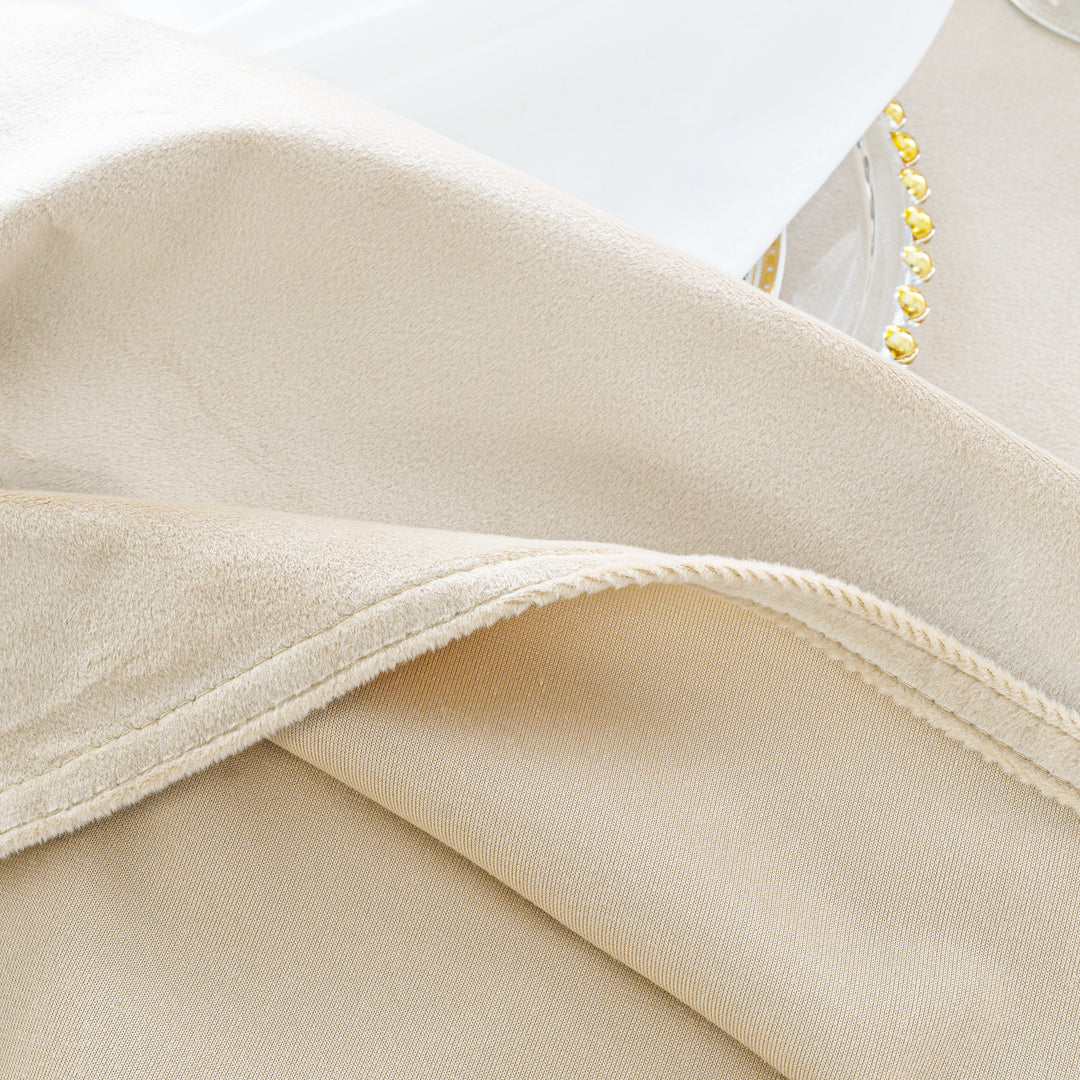 132" Round Holland Velvet Tablecloth - Champagne (1pc)