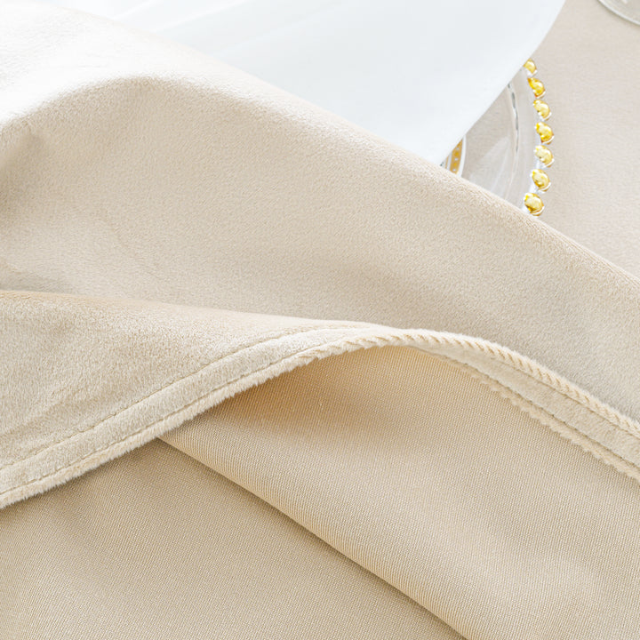 132" Round Holland Velvet Tablecloth - Champagne (1pc)