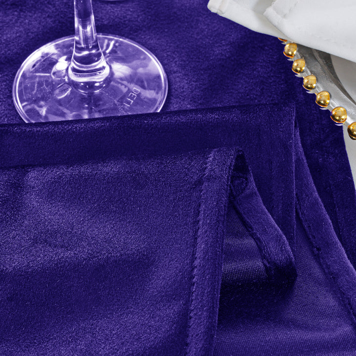 120" Round Seamless Holland Velvet Tablecloth - Regency Purple (1pc)