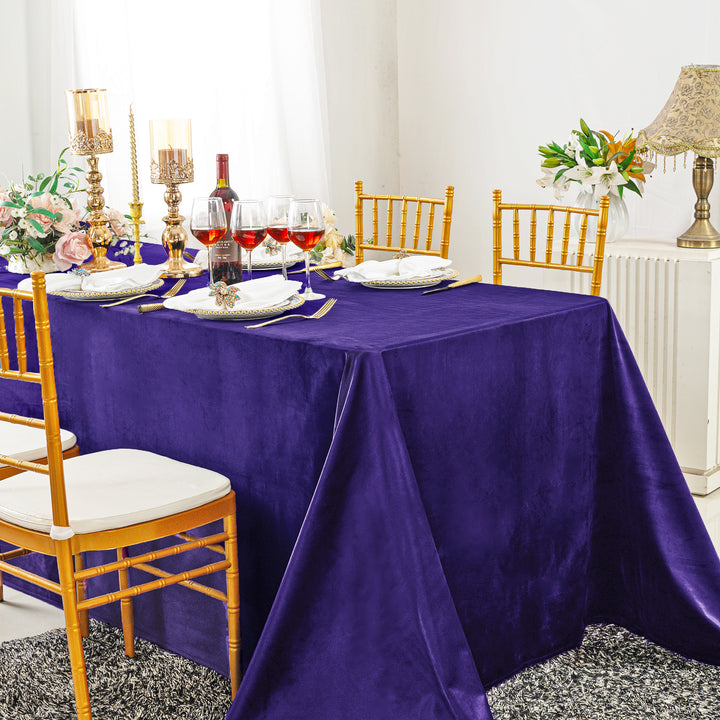 Nappe rectangulaire en velours italien sans couture 90"x132" - Blanc (1pc)