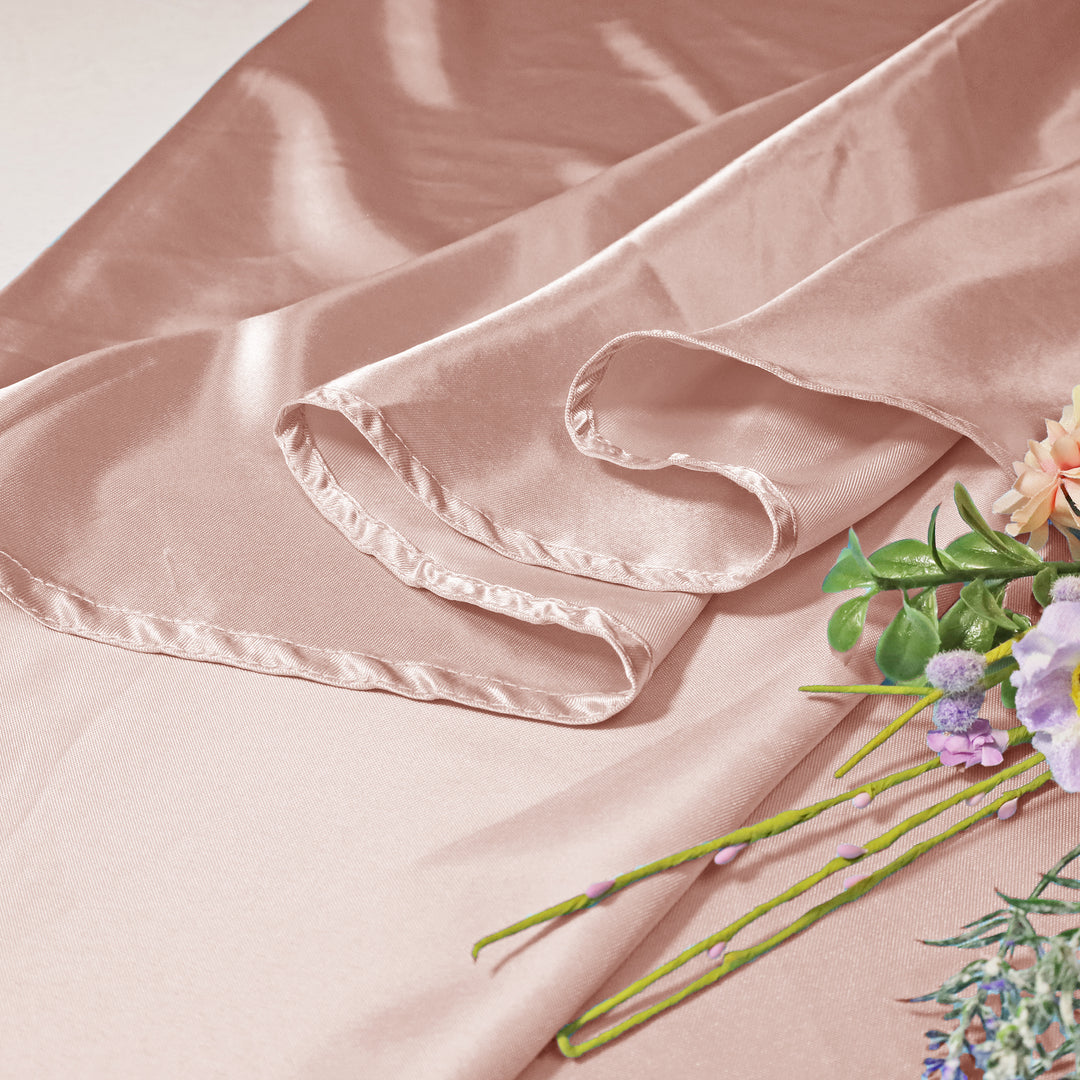 120" Seamless Round Satin Tablecloth - Blush Pink/Rose Gold (1pc)