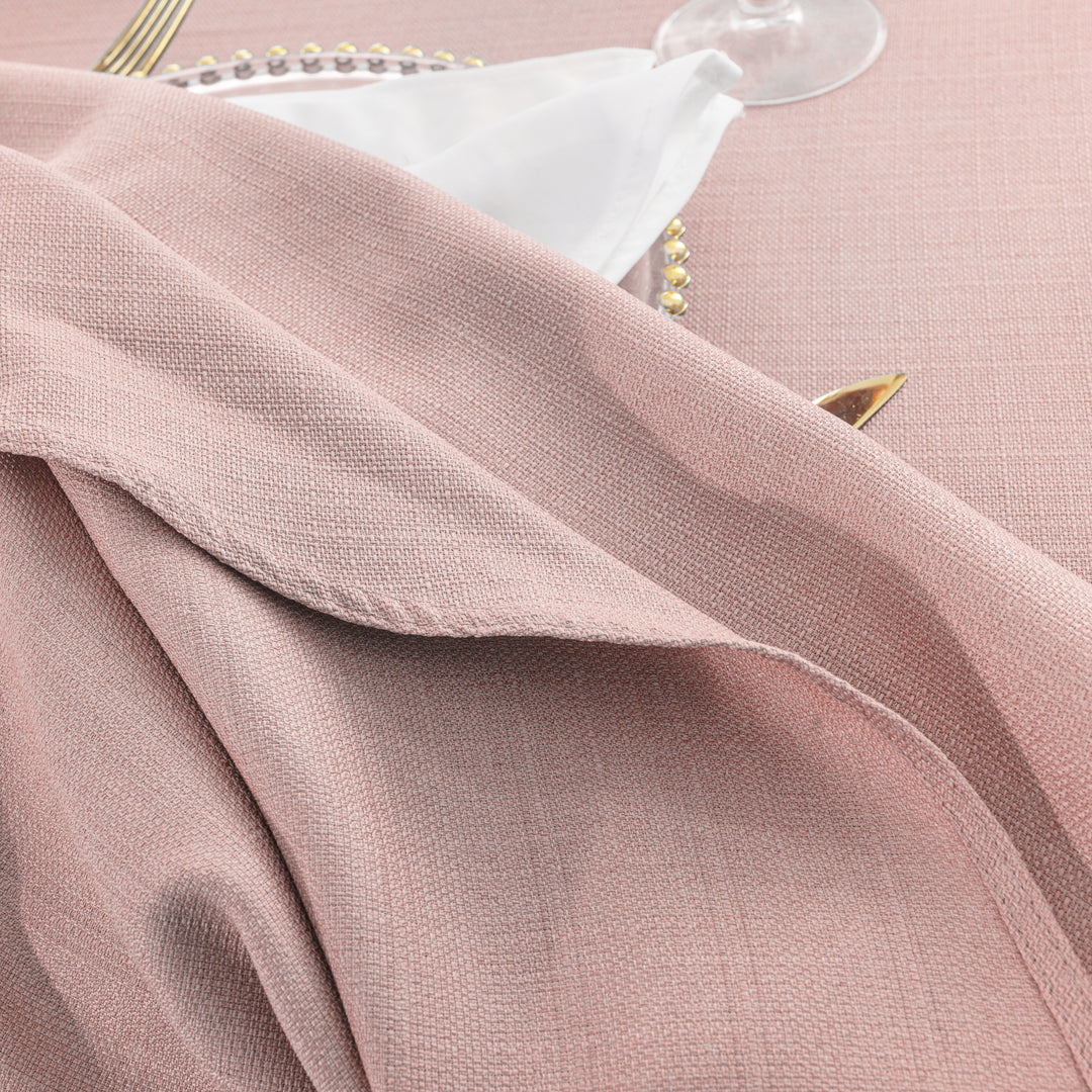 108" Seamless Round Rustic Panama Linen Tablecloth - Blush Pink/Rose Gold (1pc)