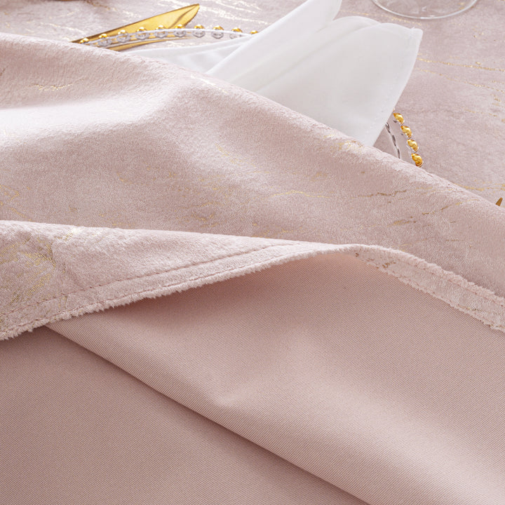 Sample 20"x20" Gilded Marble Holland Velvet Napkins - Blush Pink/Rose Gold (1pc)