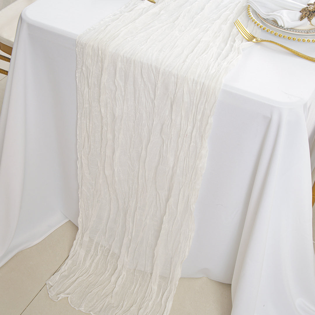 10 ft x 38" Premium Gauze Cheesecloth Table Runner - White (1pc)