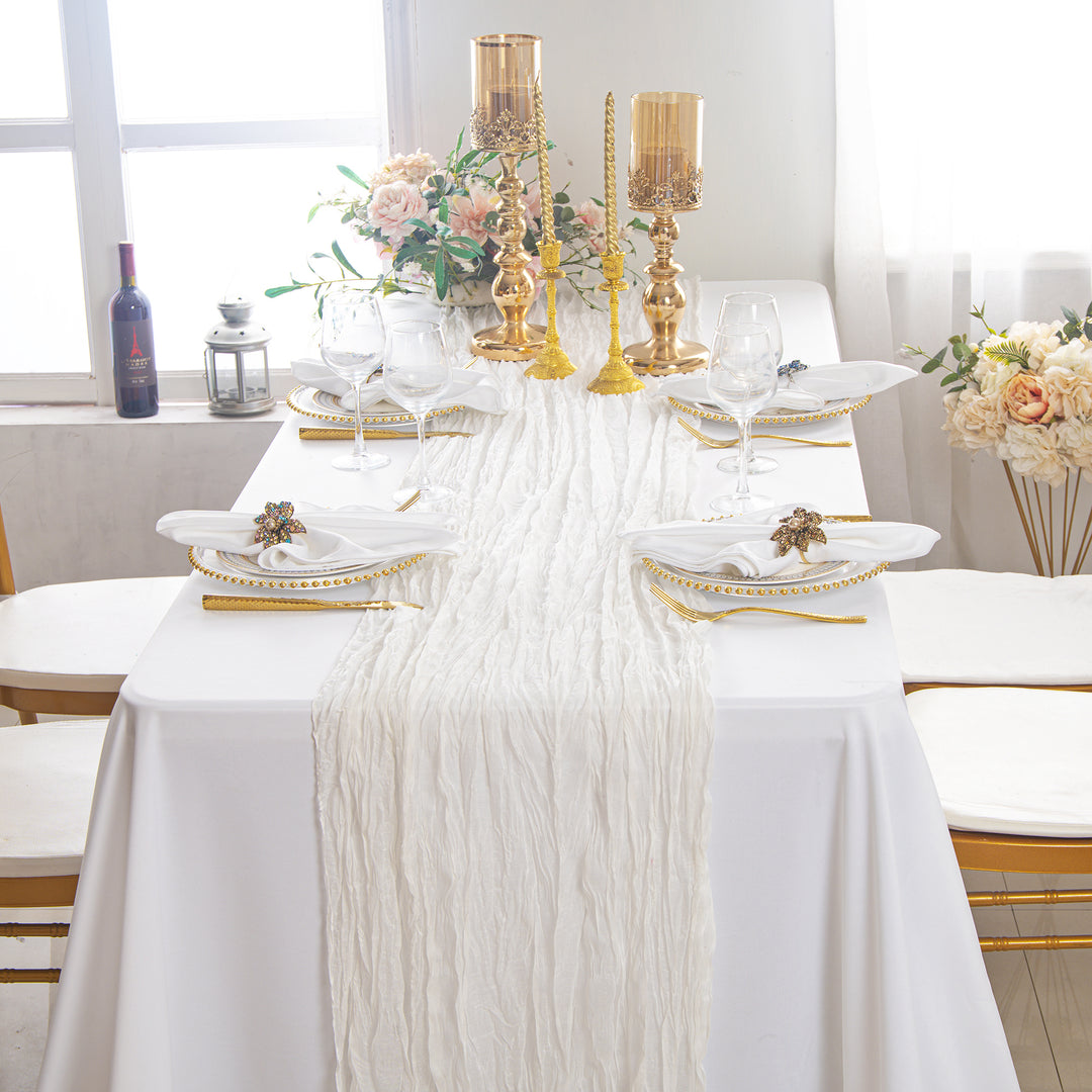 10 ft x 38" Premium Gauze Cheesecloth Table Runner - White (1pc)
