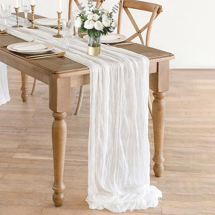 10 ft x 38" Premium Gauze Cheesecloth Table Runner - White (1pc)