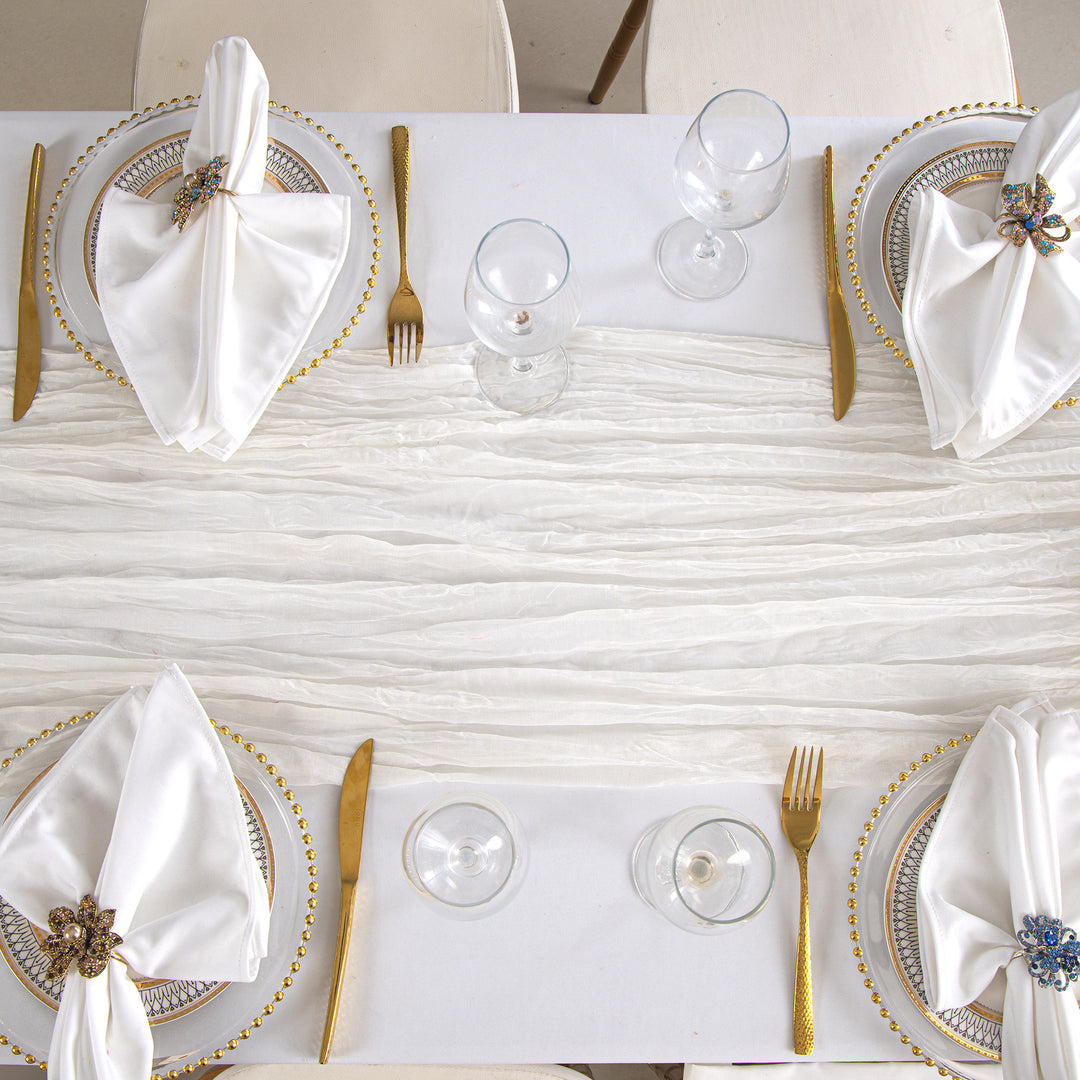 10 ft x 38" Premium Gauze Cheesecloth Table Runner - White (1pc)