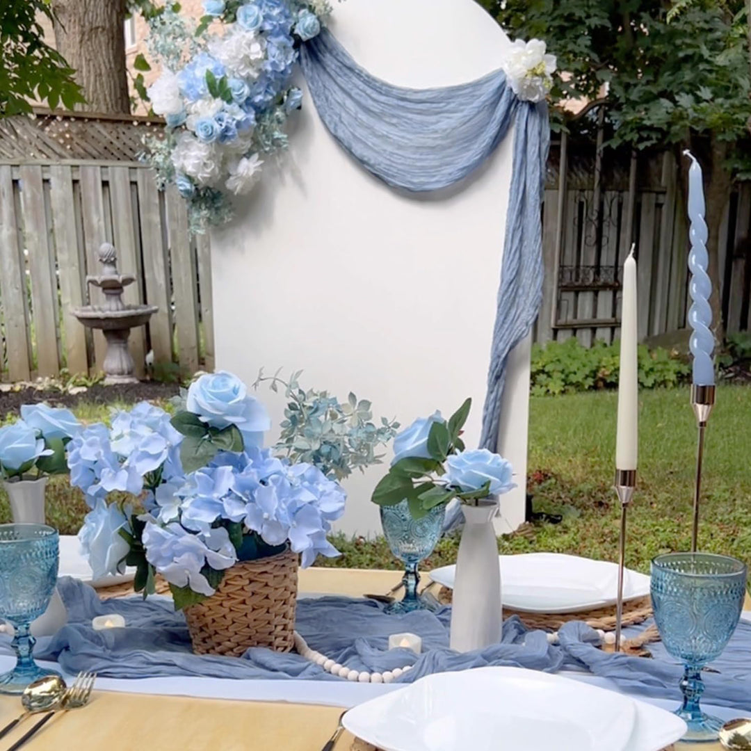 10 ft x 38" Premium Gauze Cheesecloth Table Runner - Dusty Blue (1pc)