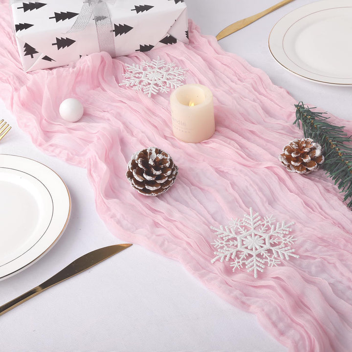 10 ft x 38" Premium Gauze Cheesecloth Table Runner - Pink (1pc)