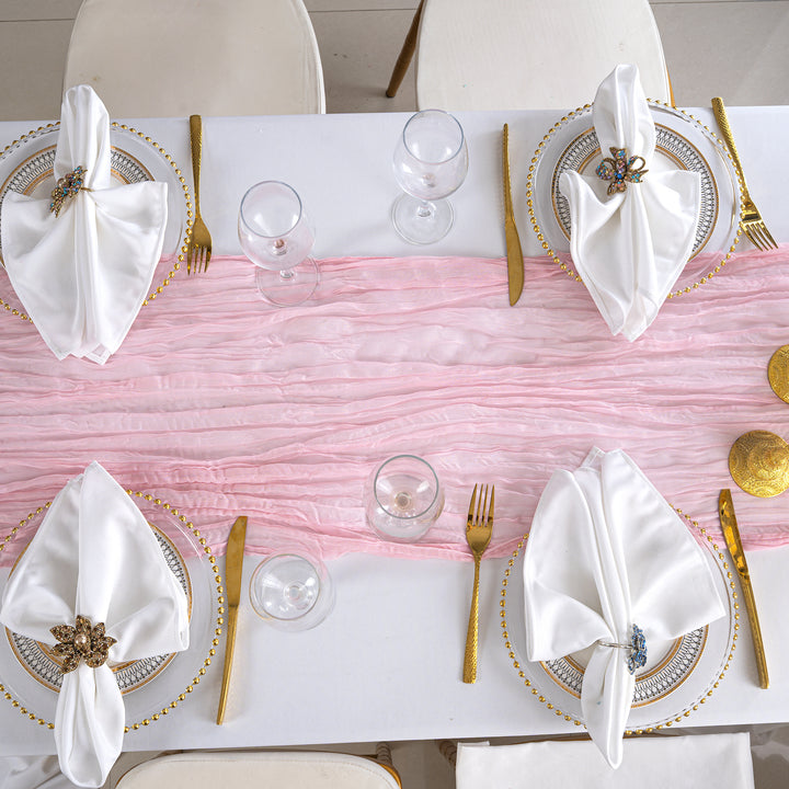 10 ft x 38" Premium Gauze Cheesecloth Table Runner - Pink (1pc)