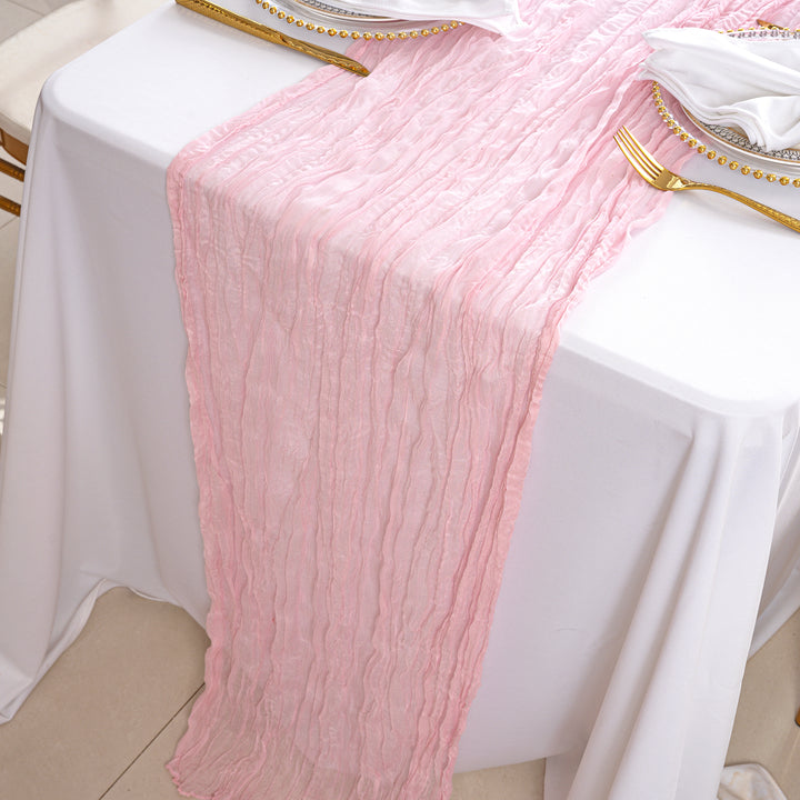 10 ft x 38" Premium Gauze Cheesecloth Table Runner - Pink (1pc)