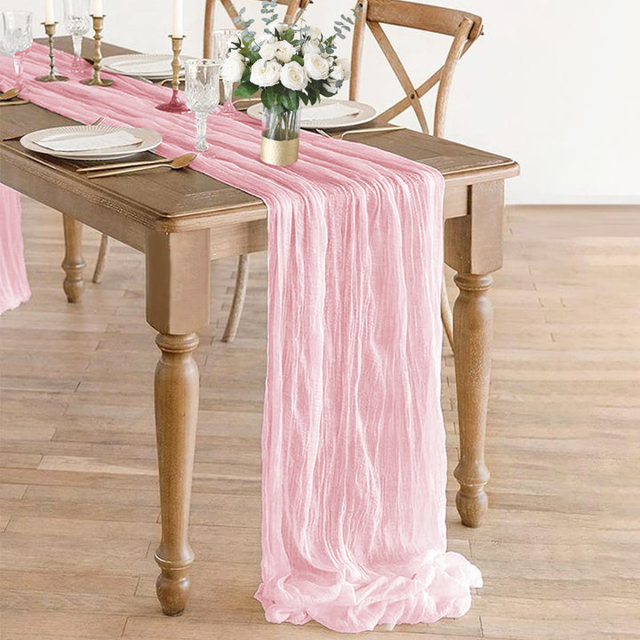 10 ft x 38" Premium Gauze Cheesecloth Table Runner - Pink (1pc)