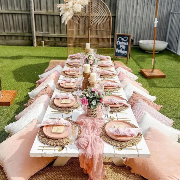 10 ft x 38" Premium Gauze Cheesecloth Table Runner - Rose Pink (1pc)