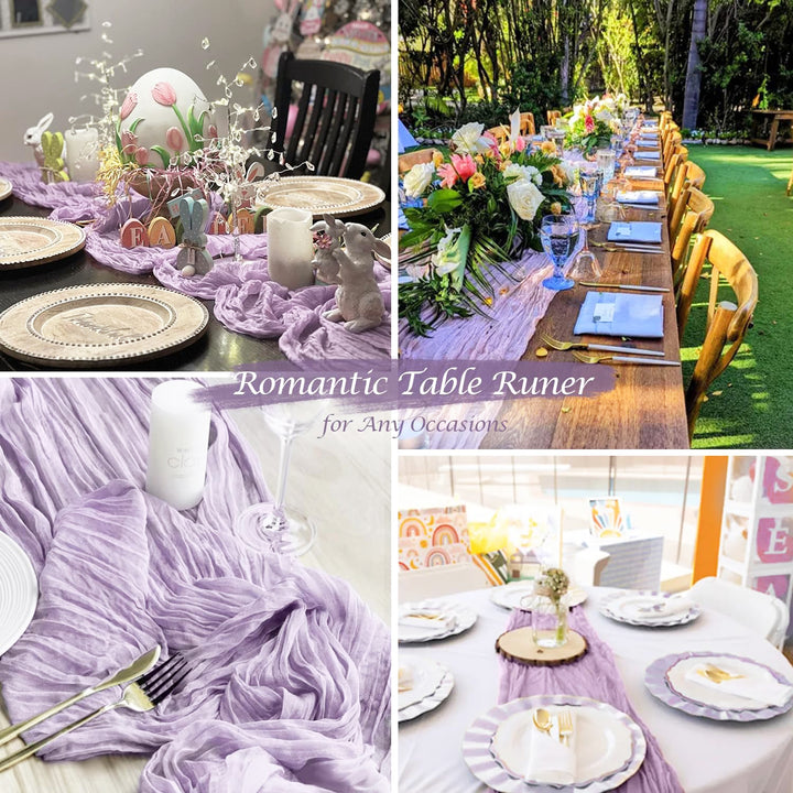 10 ft x 38" Premium Gauze Cheesecloth Table Runner - Lavender (1pc)
