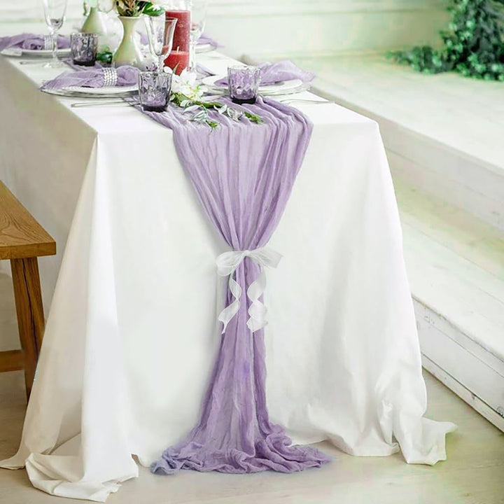 10 ft x 38" Premium Gauze Cheesecloth Table Runner - Lavender (1pc)