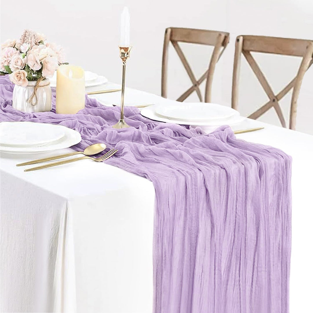 10 ft x 38" Premium Gauze Cheesecloth Table Runner - Lavender (1pc)