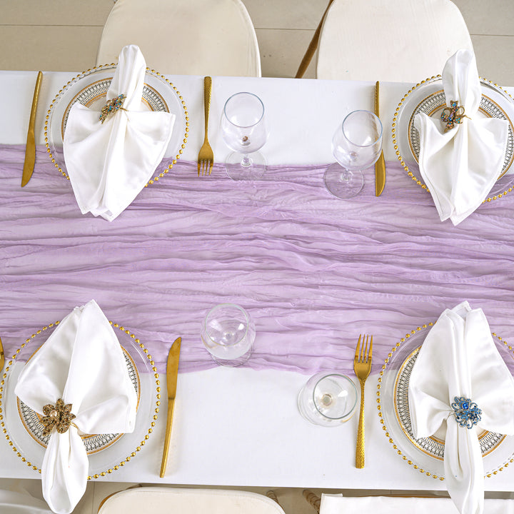 10 ft x 38" Premium Gauze Cheesecloth Table Runner - Lavender (1pc)