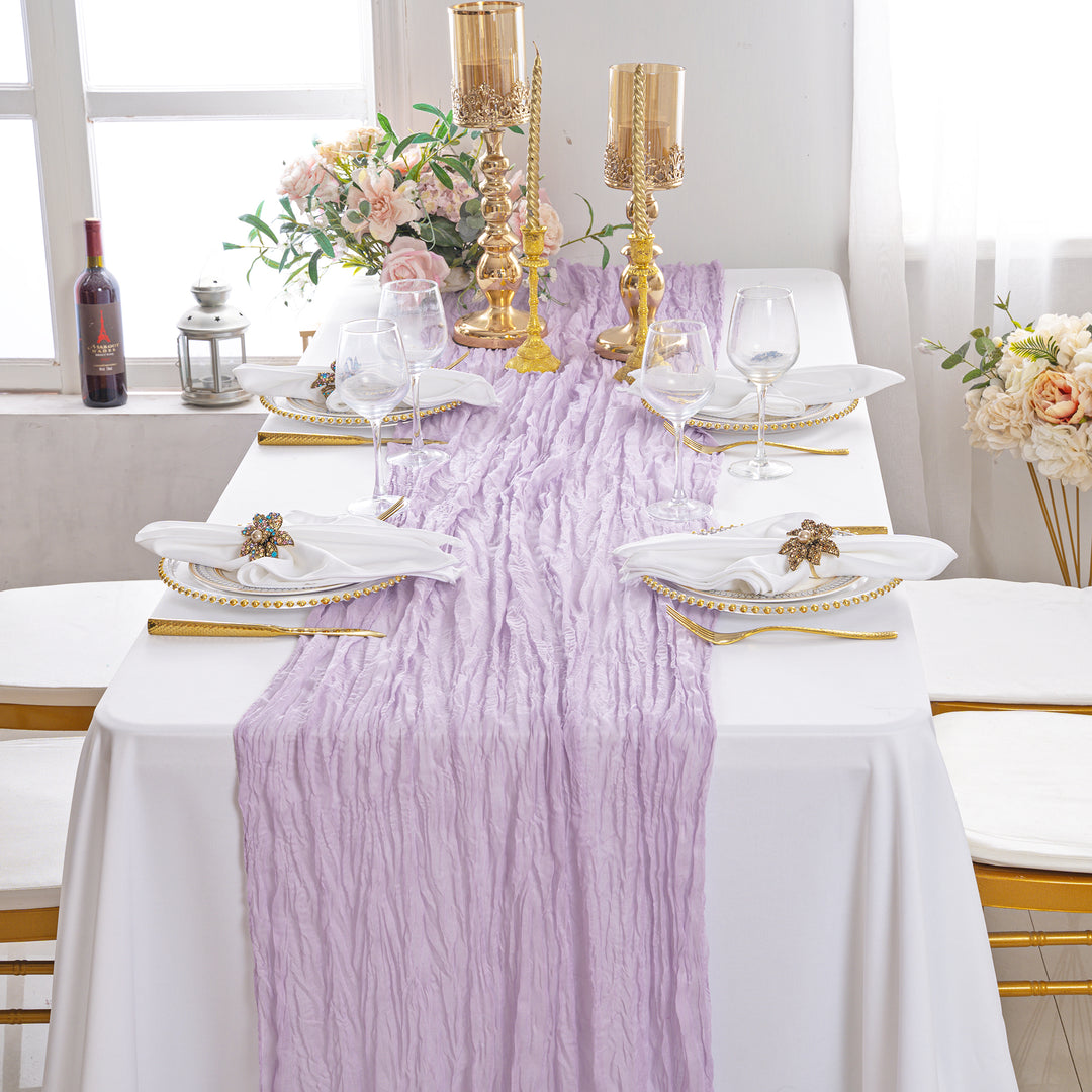 10 ft x 38" Premium Gauze Cheesecloth Table Runner - Lavender (1pc)