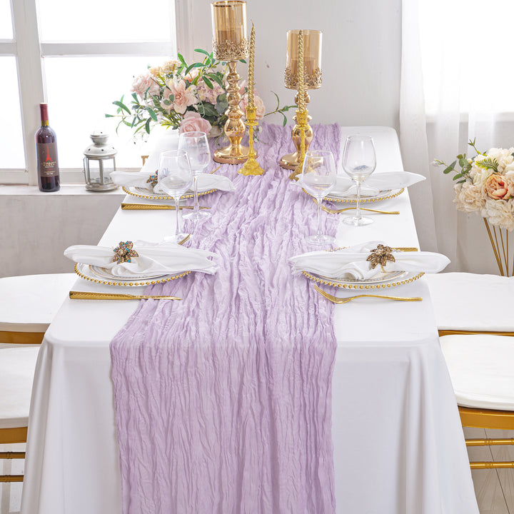 10 ft x 38" Premium Gauze Cheesecloth Table Runner - Lavender (1pc)