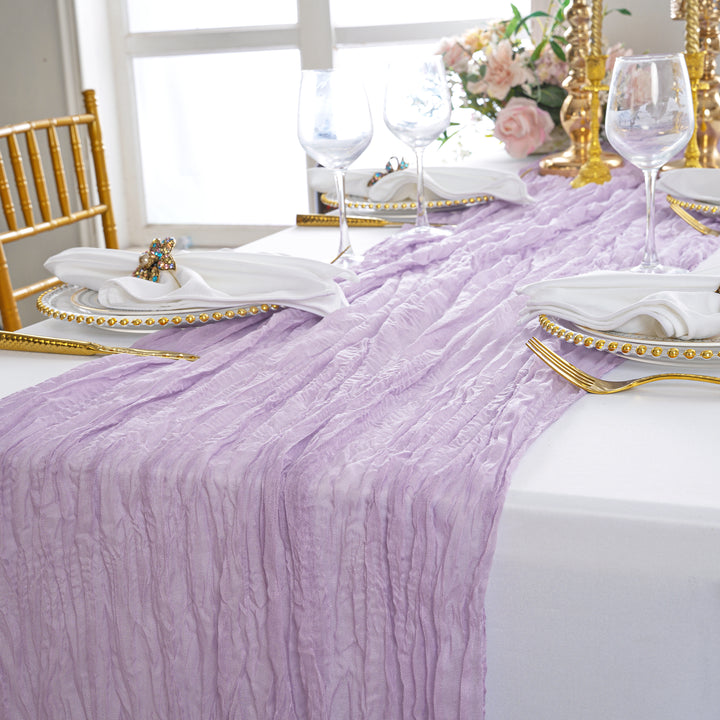 10 ft x 38" Premium Gauze Cheesecloth Table Runner - Lavender (1pc)