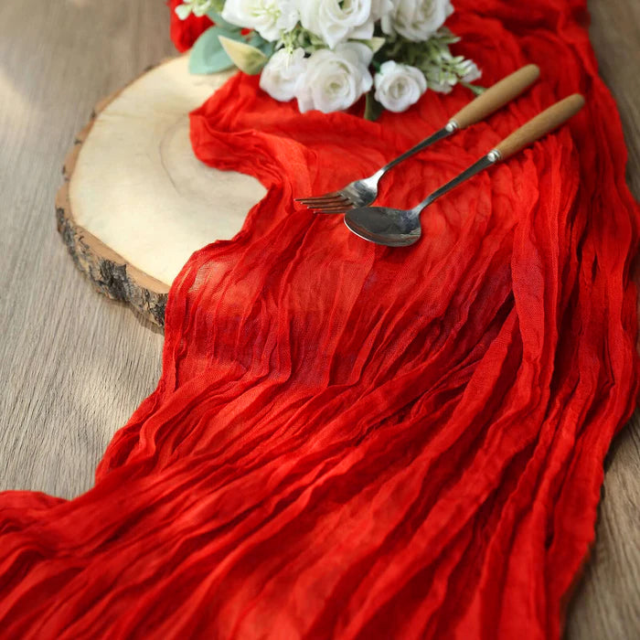 10 ft x 38" Premium Gauze Cheesecloth Table Runner - Red (1pc)