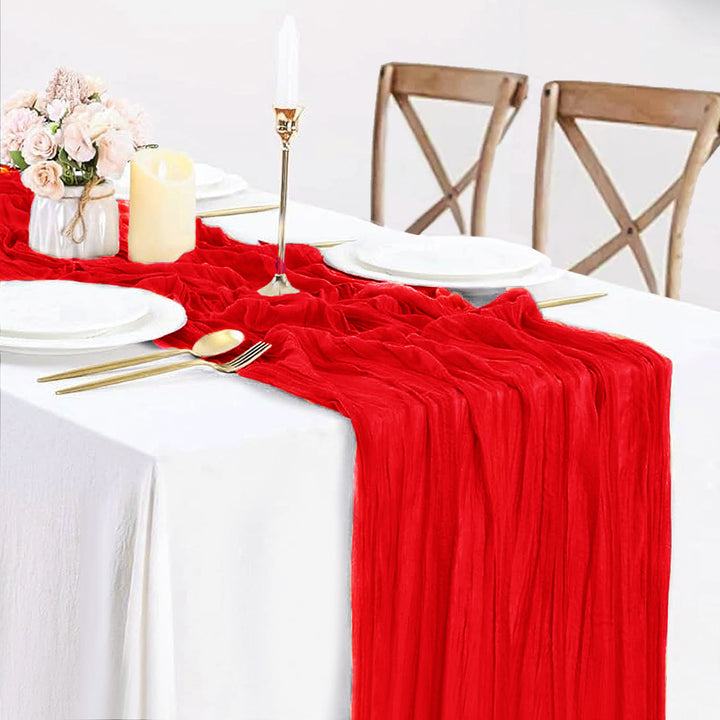 10 ft x 38" Premium Gauze Cheesecloth Table Runner - Red (1pc)