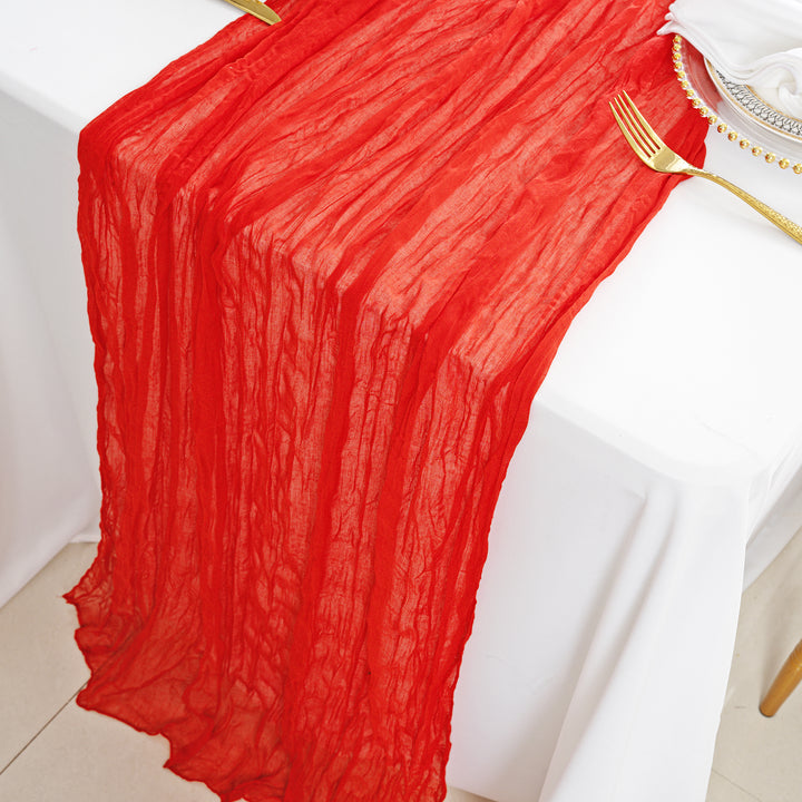 10 ft x 38" Premium Gauze Cheesecloth Table Runner - Red (1pc)