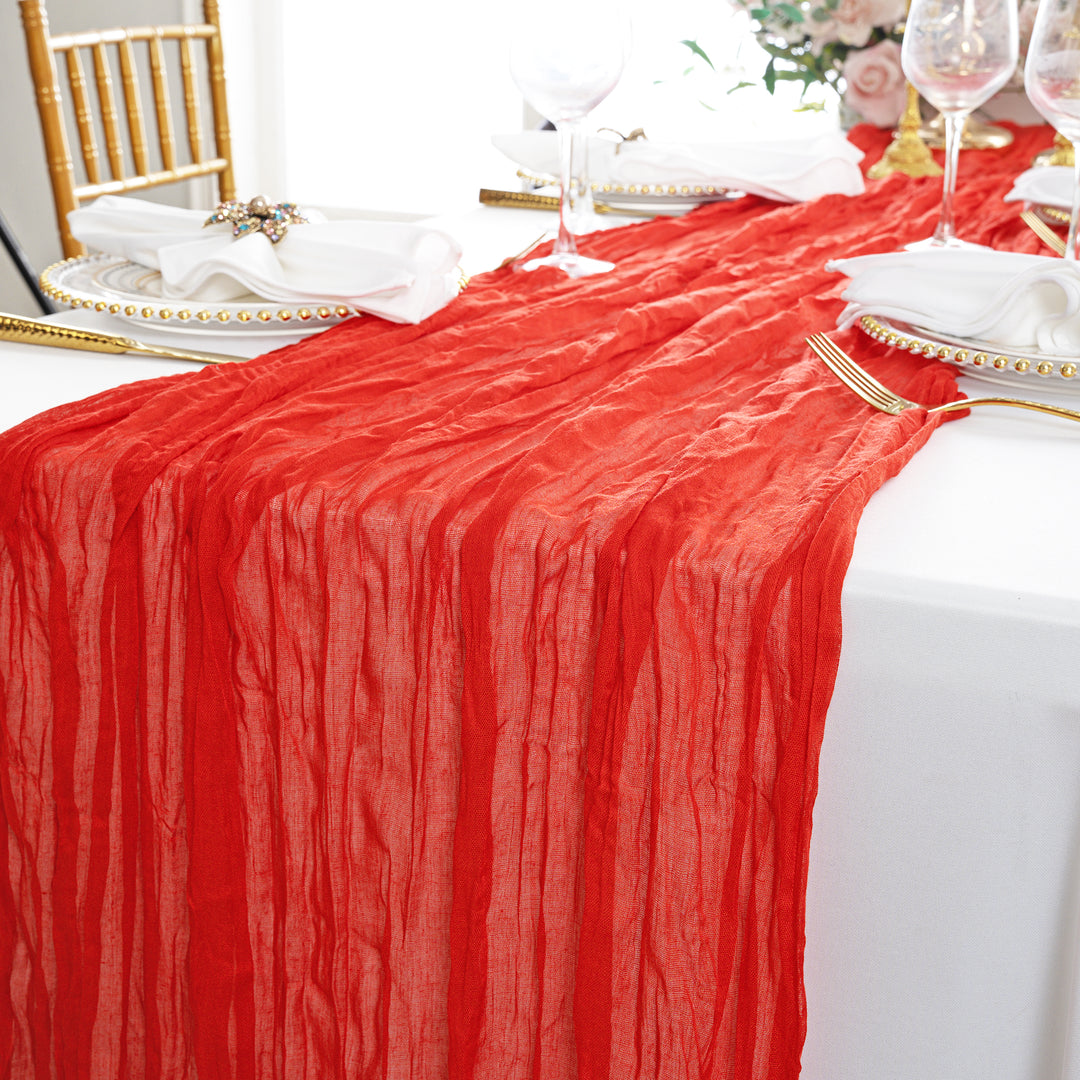 10 ft x 38" Premium Gauze Cheesecloth Table Runner - Red (1pc)