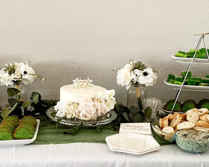 10 ft x 38" Premium Gauze Cheesecloth Table Runner - Moss Green/Olive Green (1pc)