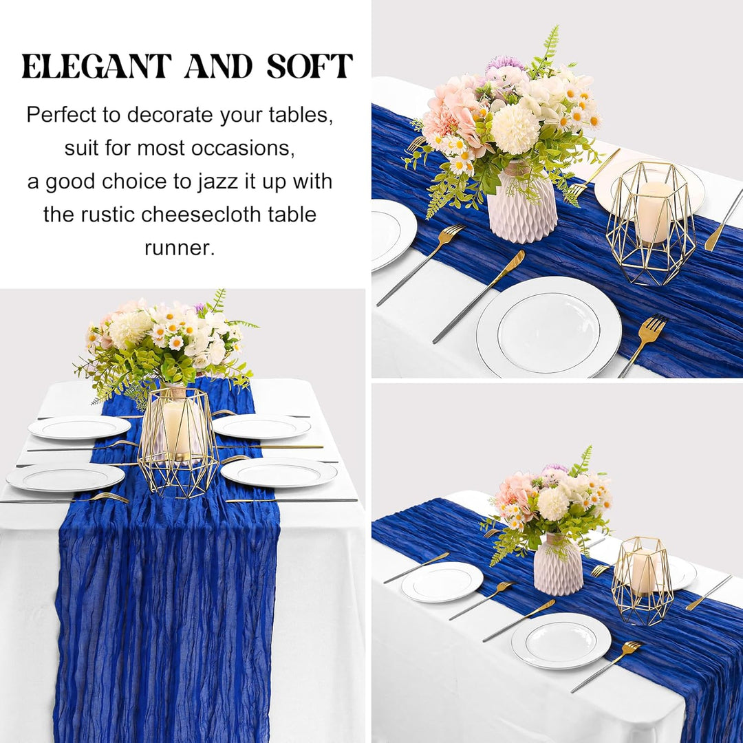 10 ft x 38" Premium Gauze Cheesecloth Table Runner - Royal Blue (1pc)