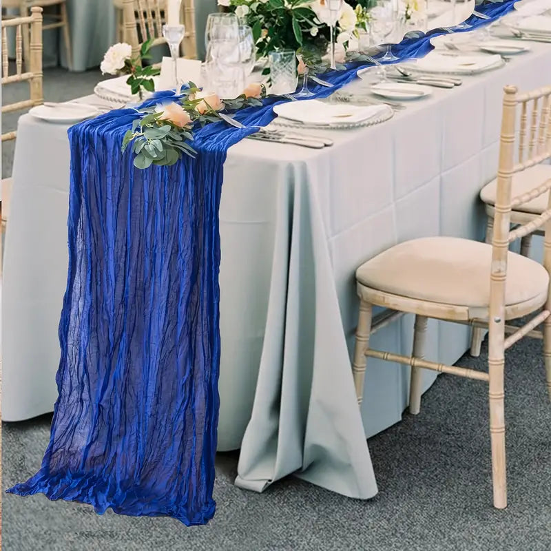 10 ft x 38" Premium Gauze Cheesecloth Table Runner - Royal Blue (1pc)