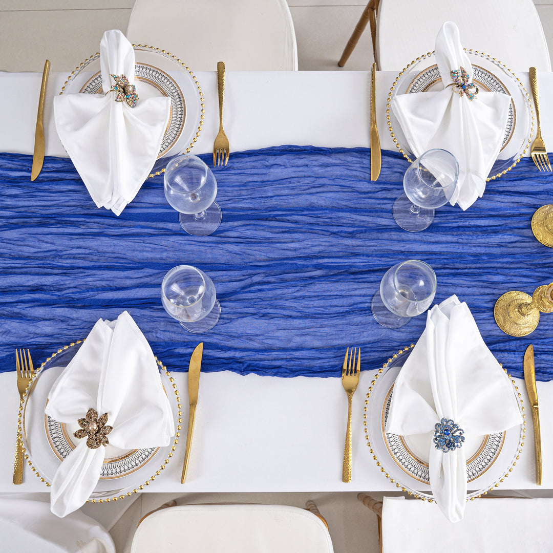 10 ft x 38" Premium Gauze Cheesecloth Table Runner - Royal Blue (1pc)