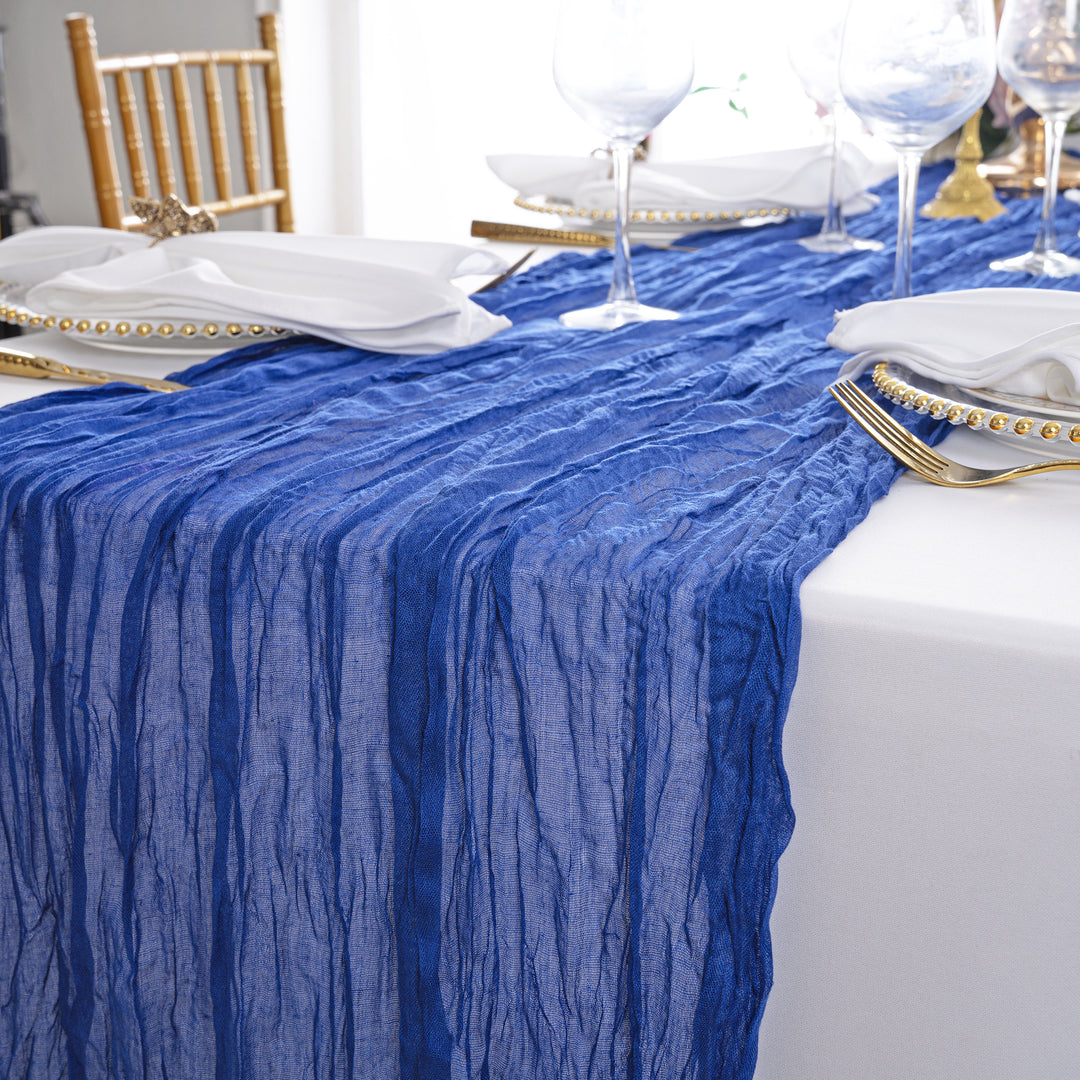 10 ft x 38" Premium Gauze Cheesecloth Table Runner - Royal Blue (1pc)