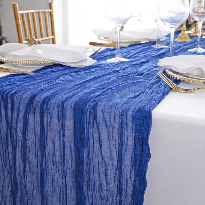10 ft x 38" Premium Gauze Cheesecloth Table Runner - Royal Blue (1pc)