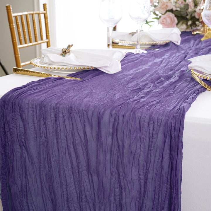 10 ft x 38" Premium Gauze Cheesecloth Table Runner - Regency Purple (1pc)