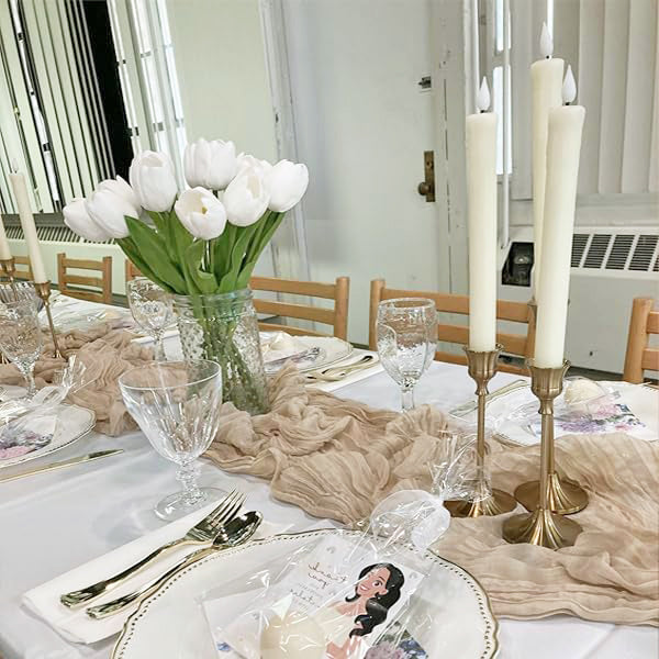 10 ft x 38" Premium Gauze Cheesecloth Table Runner - Latte/Taupe (1pc)