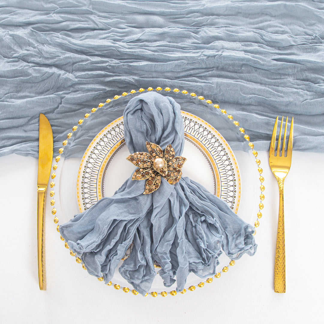 Sample 20"x20" Premium Gauze Cheesecloth Napkins - Dusty Blue (1pc)