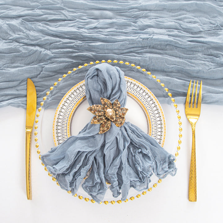 Sample 20"x20" Premium Gauze Cheesecloth Napkins - Dusty Blue (1pc)