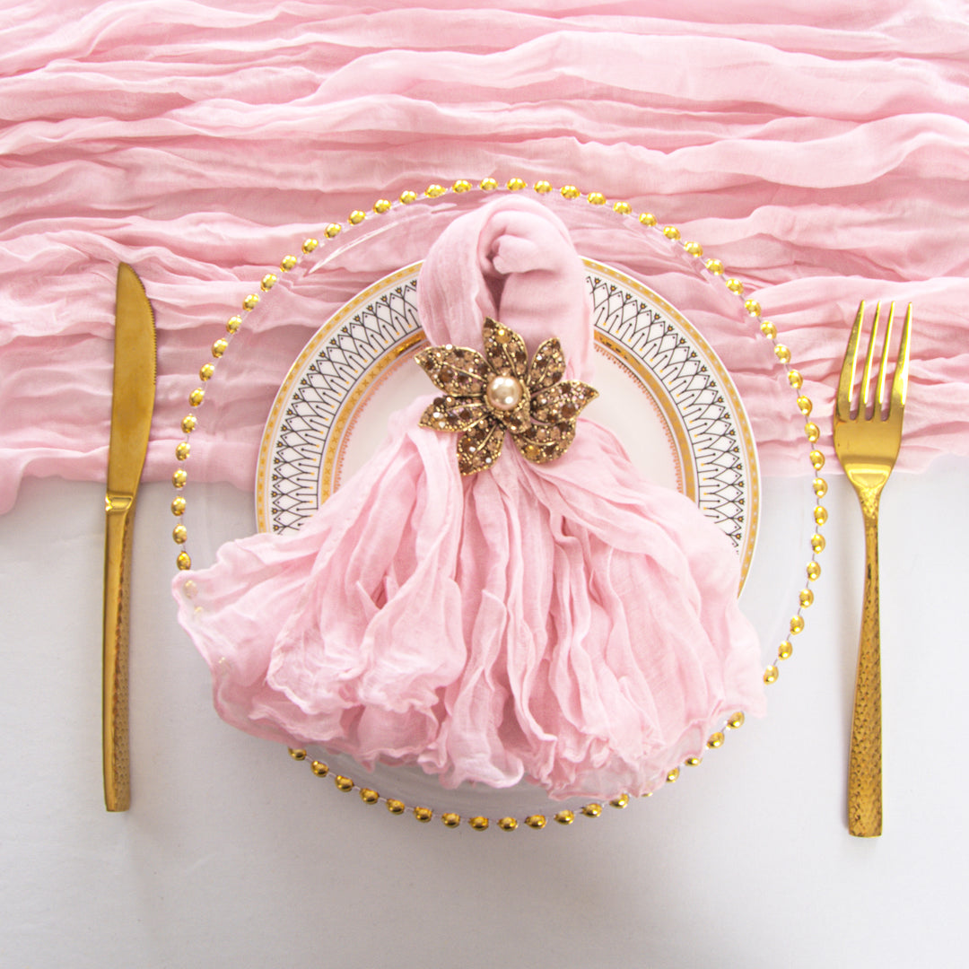20"x20" Premium Gauze Cheesecloth Napkins - Pink (6pcs/pk)