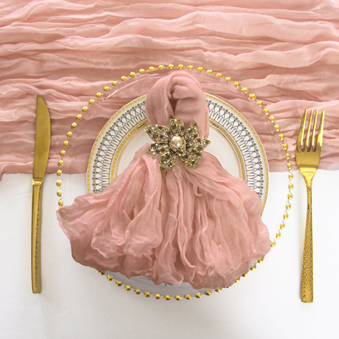 20"x20" Premium Gauze Cheesecloth Napkins - Rose Pink (6pcs/pk)