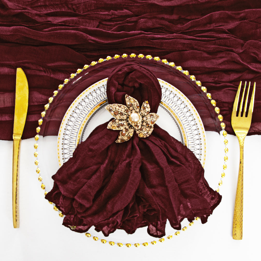 Sample 20"x20" Premium Gauze Cheesecloth Napkins - Burgundy (1pc)