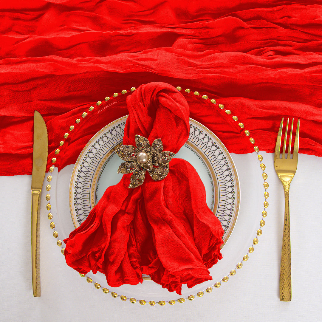 20"x20" Premium Gauze Cheesecloth Napkins - Red (6pcs/pk)