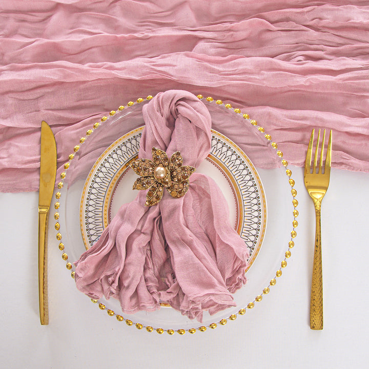20"x20" Premium Gauze Cheesecloth Napkins - Mauve (6pcs/pk)