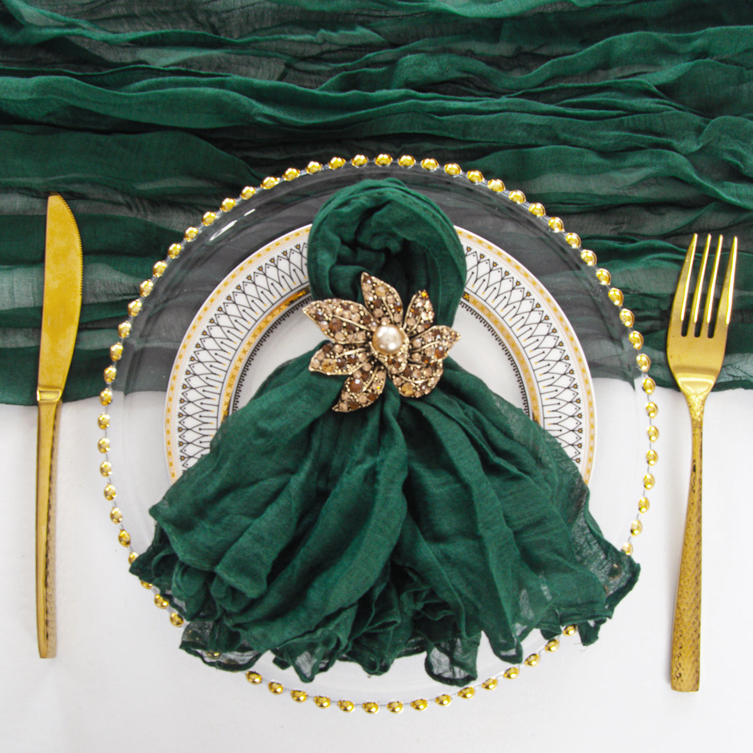 Sample 20"x20" Premium Gauze Cheesecloth Napkins - Hunter Green/Holly Green (1pc)