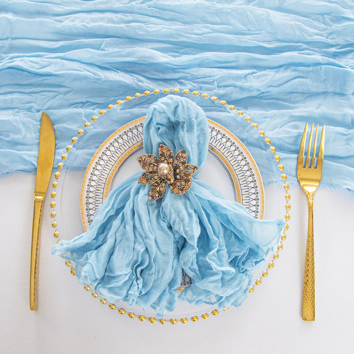20"x20" Premium Gauze Cheesecloth Napkins - Baby Blue (6pcs/pk)