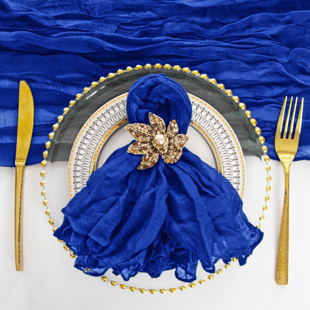 Sample 20"x20" Premium Gauze Cheesecloth Napkins - Royal Blue (1pc)