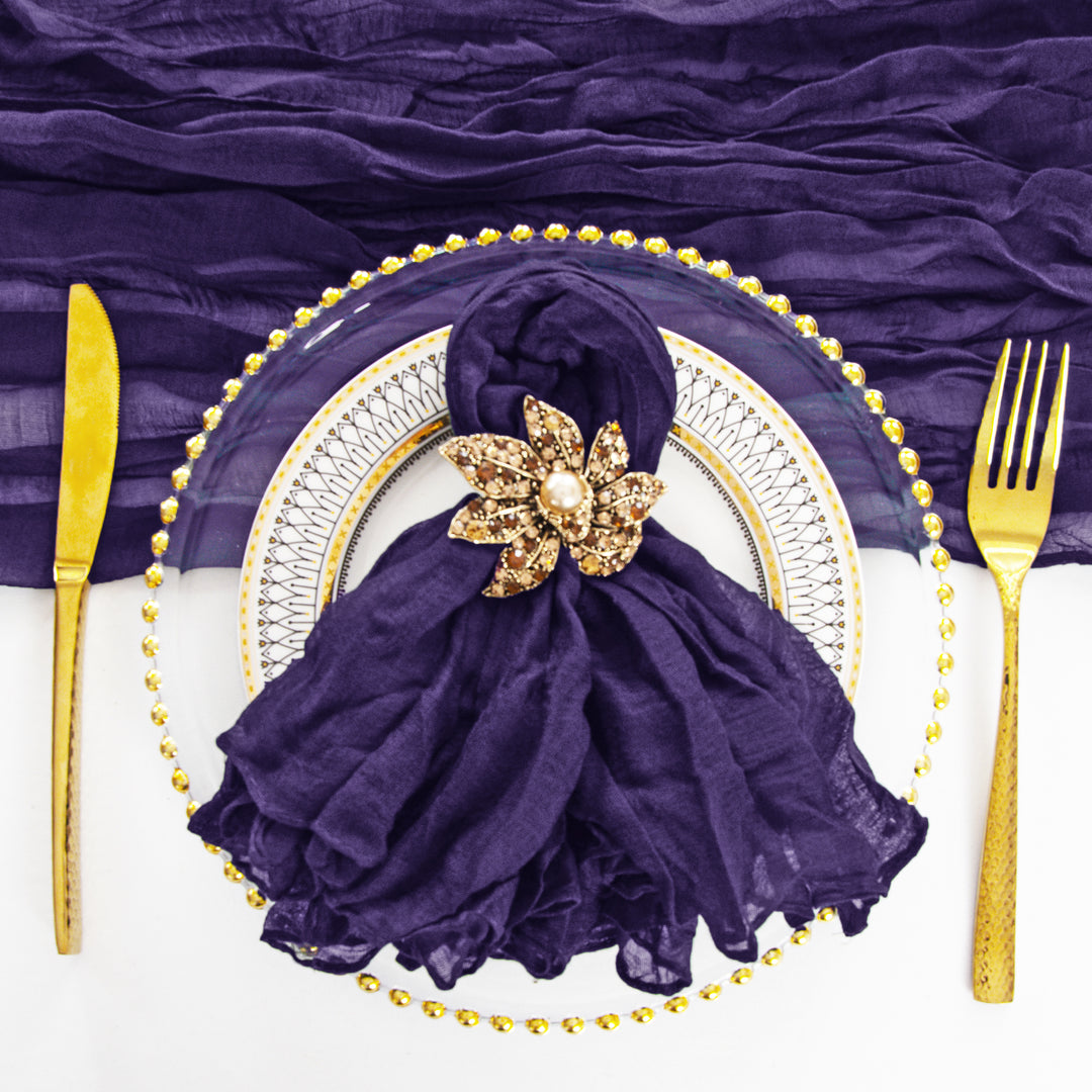 20"x20" Premium Gauze Cheesecloth Napkins - Regency Purple (6pcs/pk)