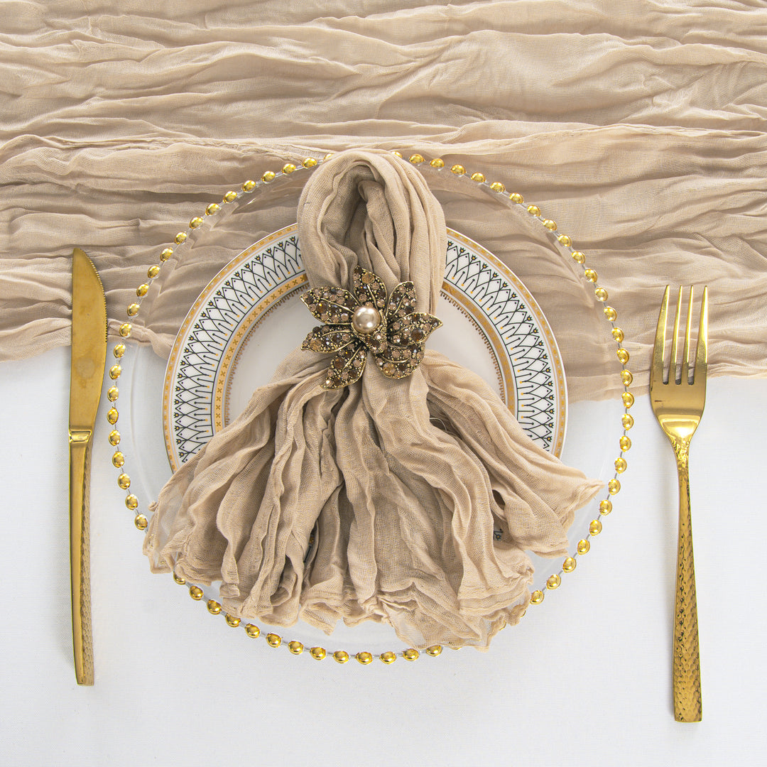 Sample 20"x20" Premium Gauze Cheesecloth Napkins - Latte/Taupe (1pc)