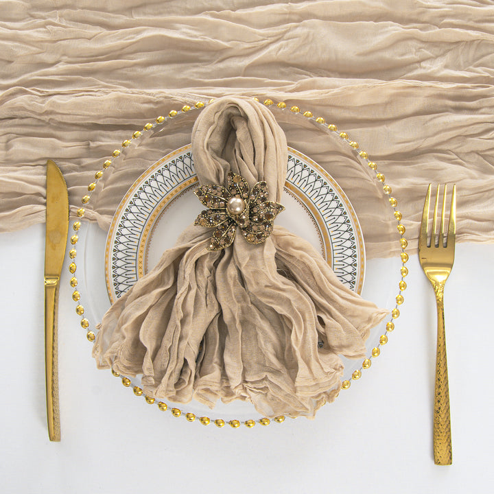 Sample 20"x20" Premium Gauze Cheesecloth Napkins - Latte/Taupe (1pc)