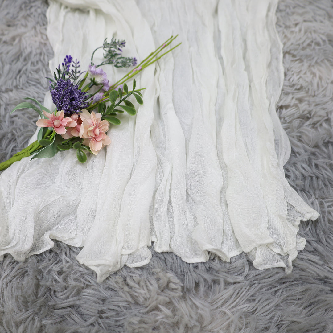 20 ft x 38" Premium Gauze Cheesecloth Wedding Arch Ceiling Drapery - White (1pc)